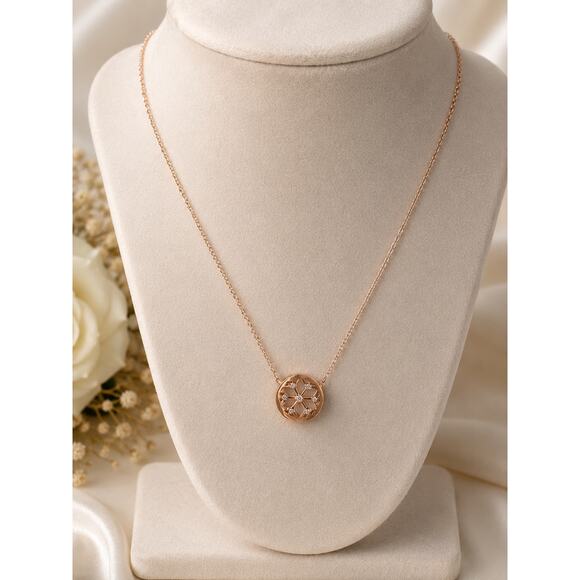 Other Jewelry - Rose Gold Circle Necklace Dainty Round Pendant Minimal Jewelry Gift
